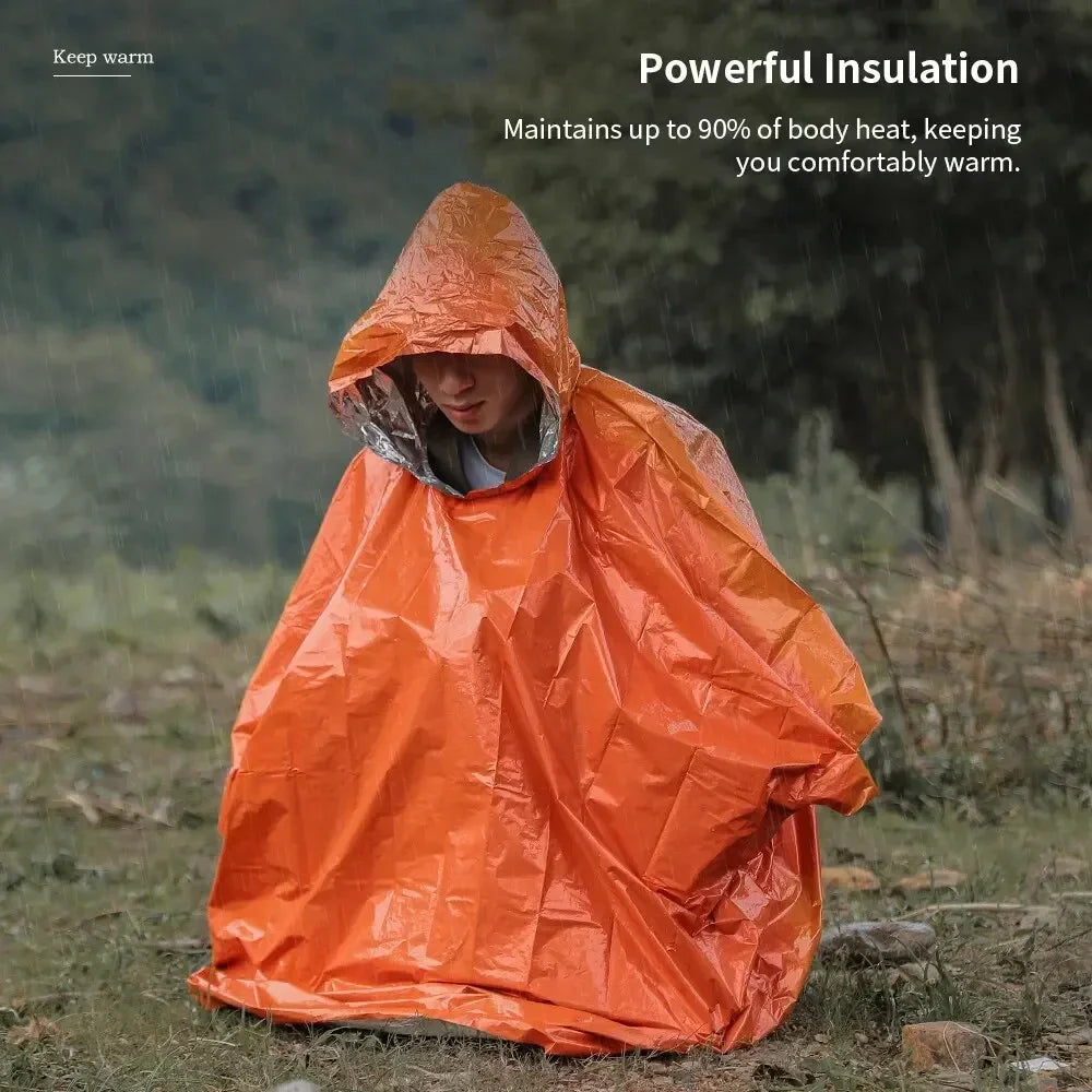 Emergency Rain Poncho 4-Pack – Thermal Survival Protection