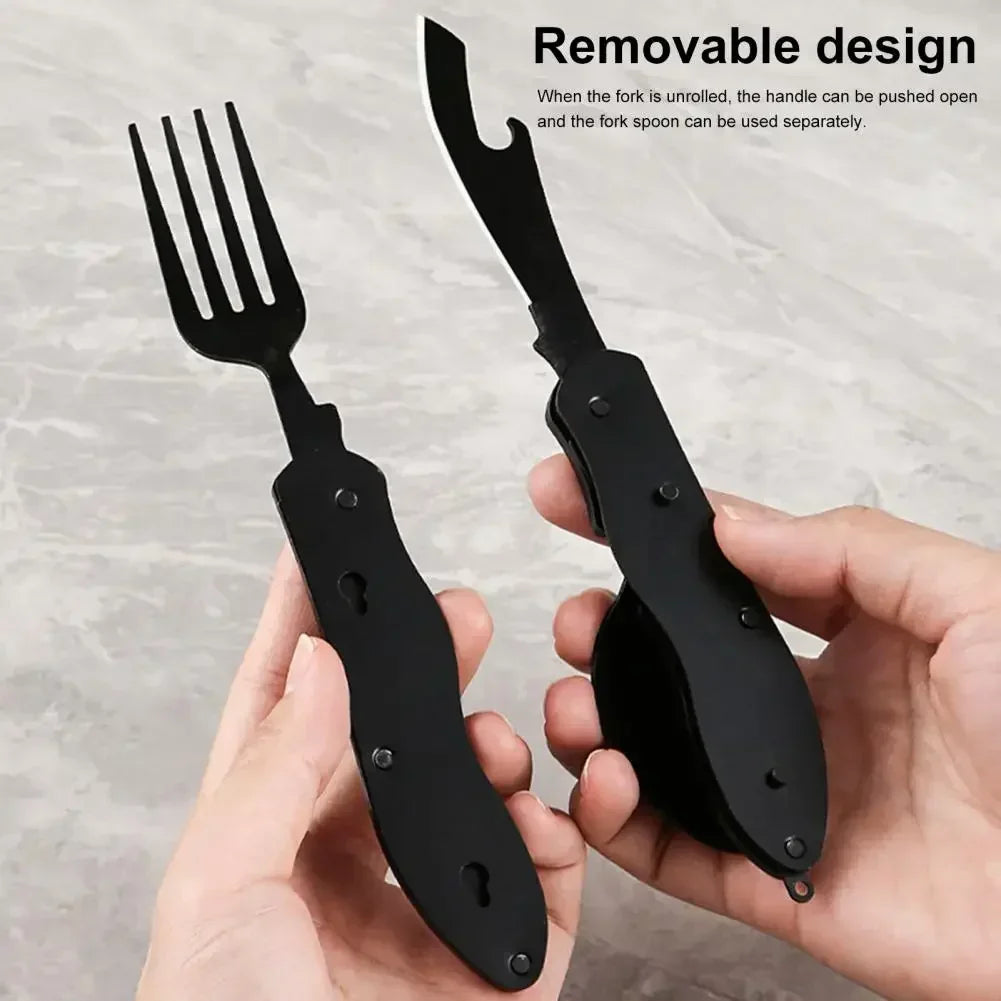 Three-in-One Camping Cutlery Set – Foldable & Ergonomic