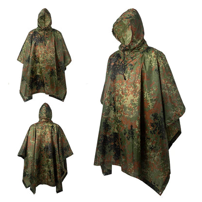 Military Rain Poncho – Waterproof Full-Body Protection