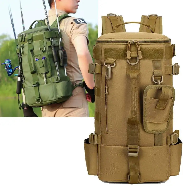 Fishing Backpack with Rod Holders & Large Storage