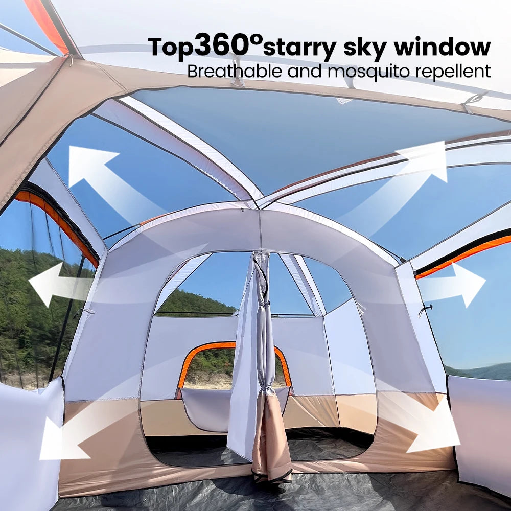 Large Family Camping Tent 3–12 Person Waterproof Shelter
