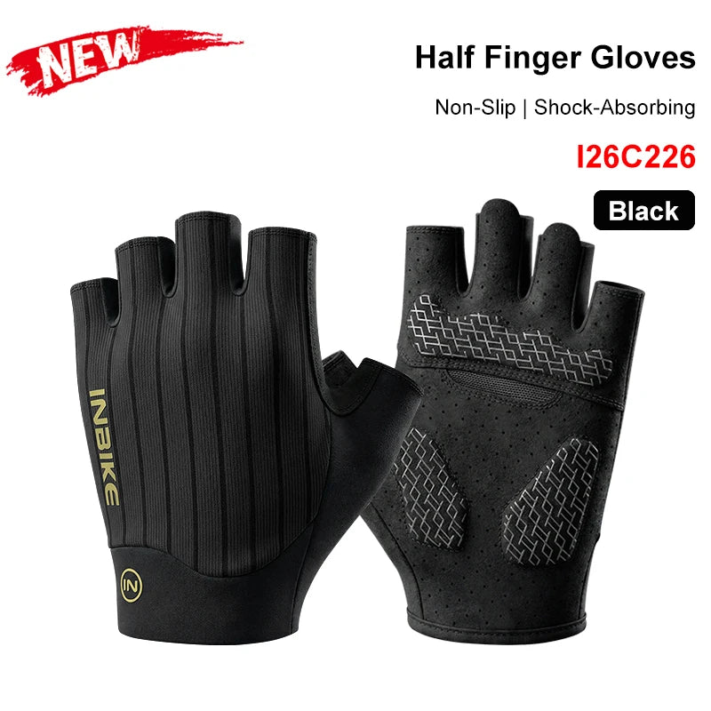 INBIKE Half Finger Cycling Gloves – Shock Absorption & Breathable