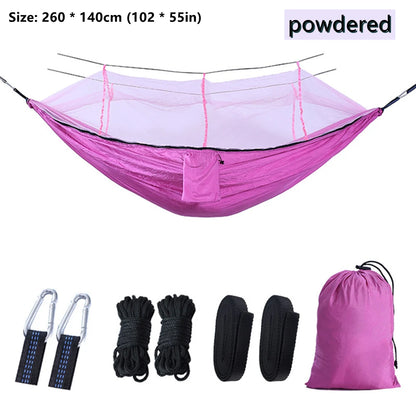 Double Camping Hammock with Mosquito Net Comfort