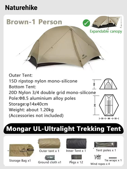 Ultralight Backpacking Tent 2 Person Waterproof Hiking