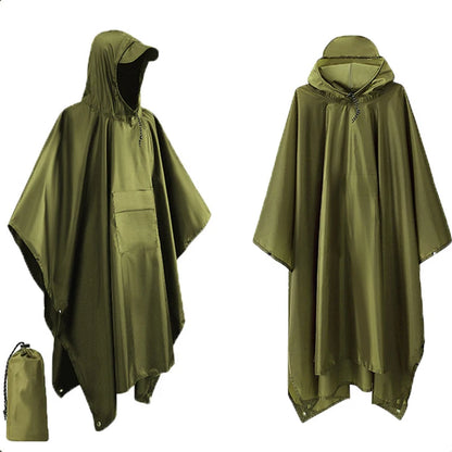 3-in-1 Military Rain Poncho for Camping & Hiking