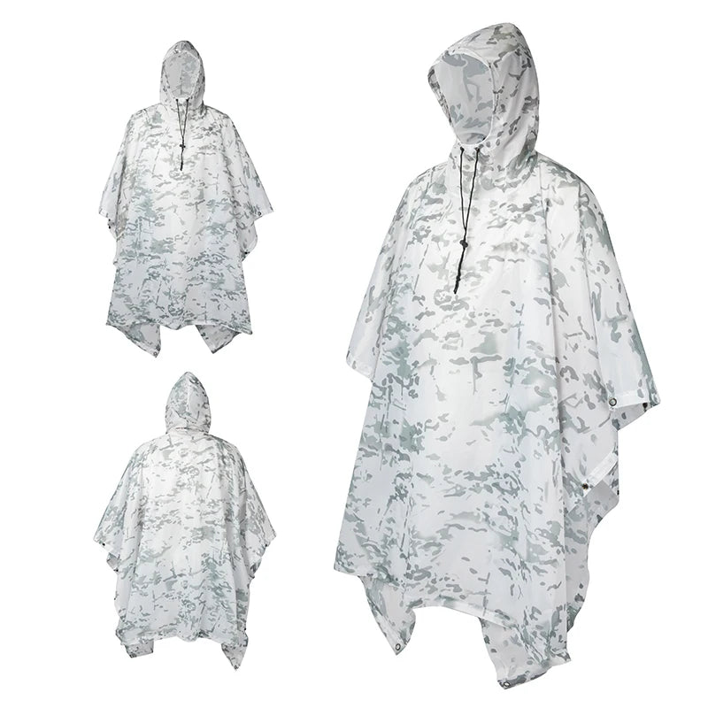 Military Rain Poncho Waterproof Shelter & Backpack Cover