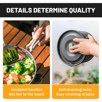 Camping Cookware Kit for Compact Outdoor Cooking