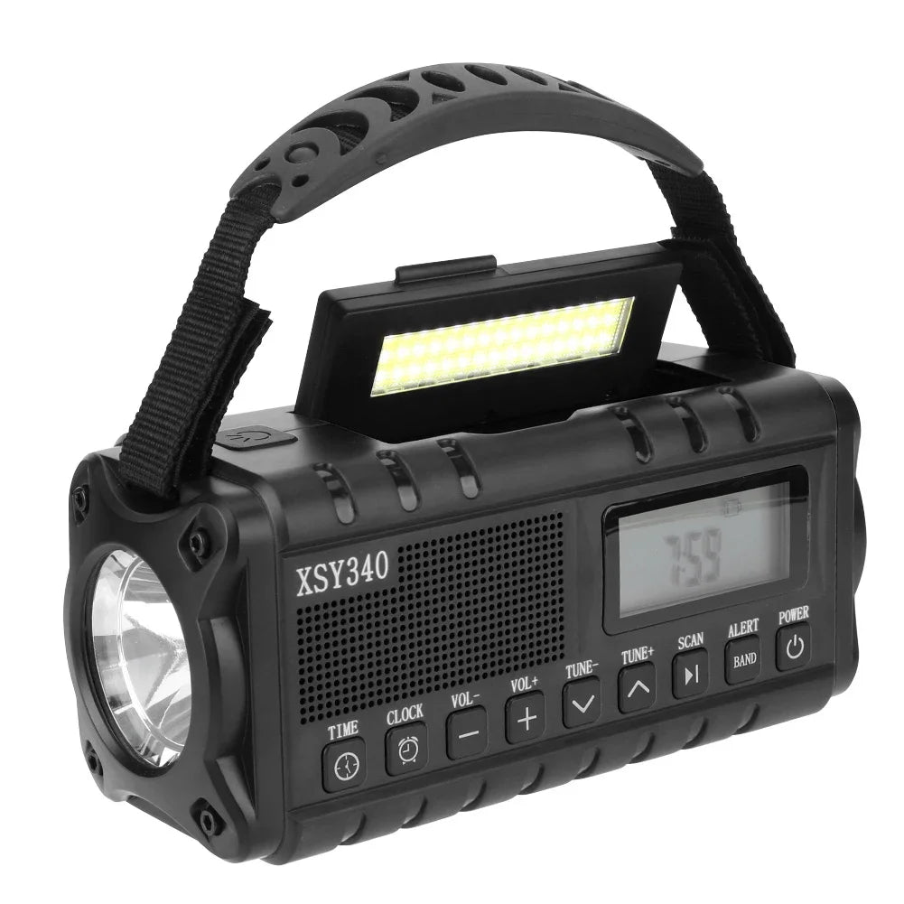 12000mAh Solar Hand Crank Emergency Weather Radio