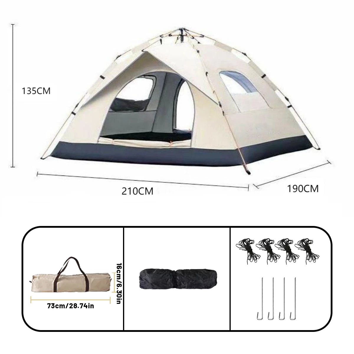 Automatic Outdoor Quick-Open Tent – Rain & Sun Protection