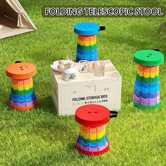 Rainbow Folding Stool – Portable Adjustable Outdoor Seat