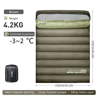 2 Person Sleeping Bag Warm & Portable for Camping