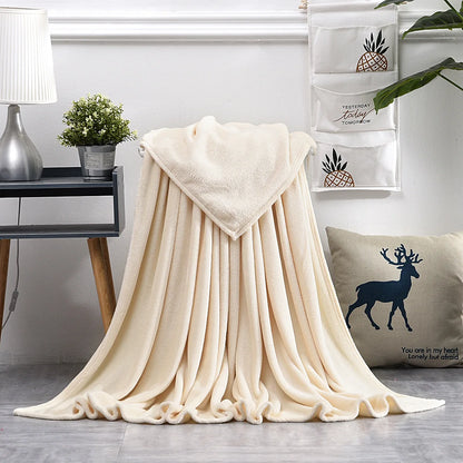 Coral Fleece Blanket – Soft Warm Throw for Travel & Picnic