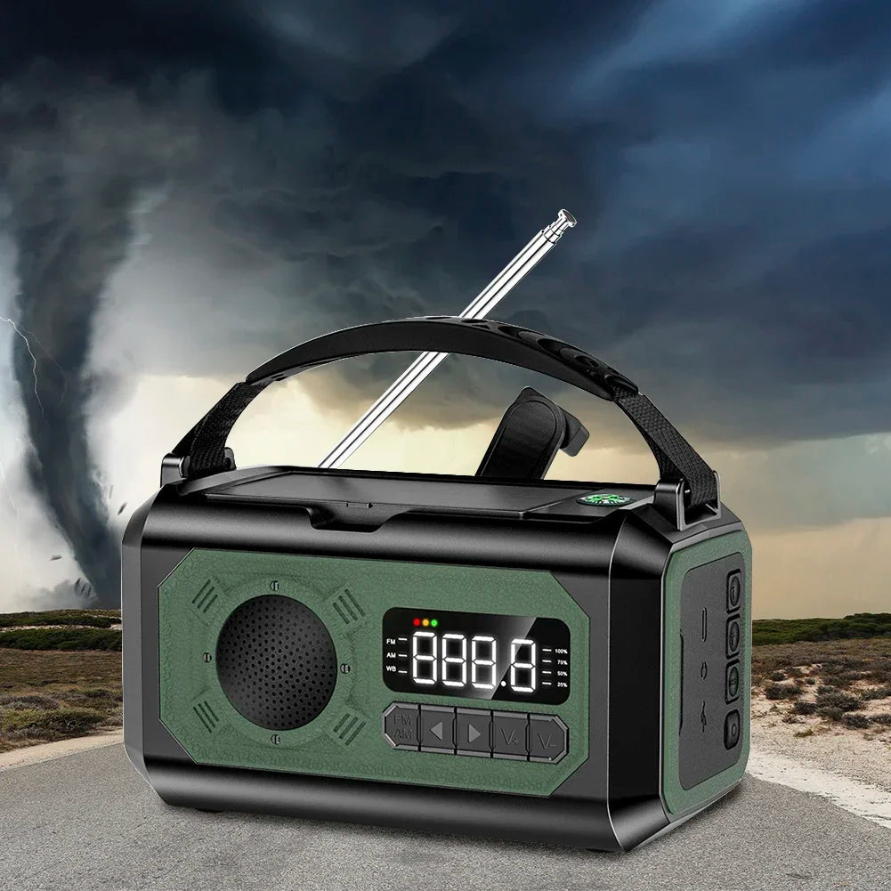 12000mAh Solar Hand Crank Emergency Weather Radio