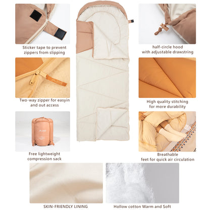 Ultralight Camping Sleeping Bag for All-Season Warmth