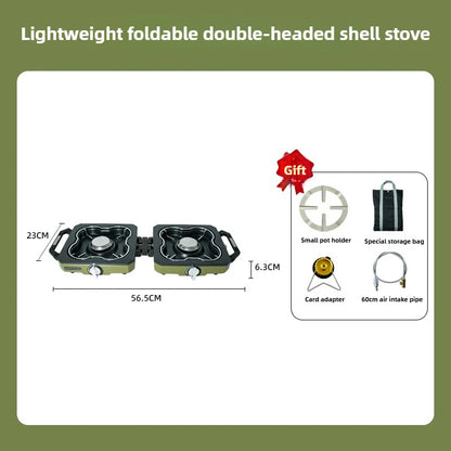 BUERK Double Burner Camping Stove – High-Power Outdoor Cooking