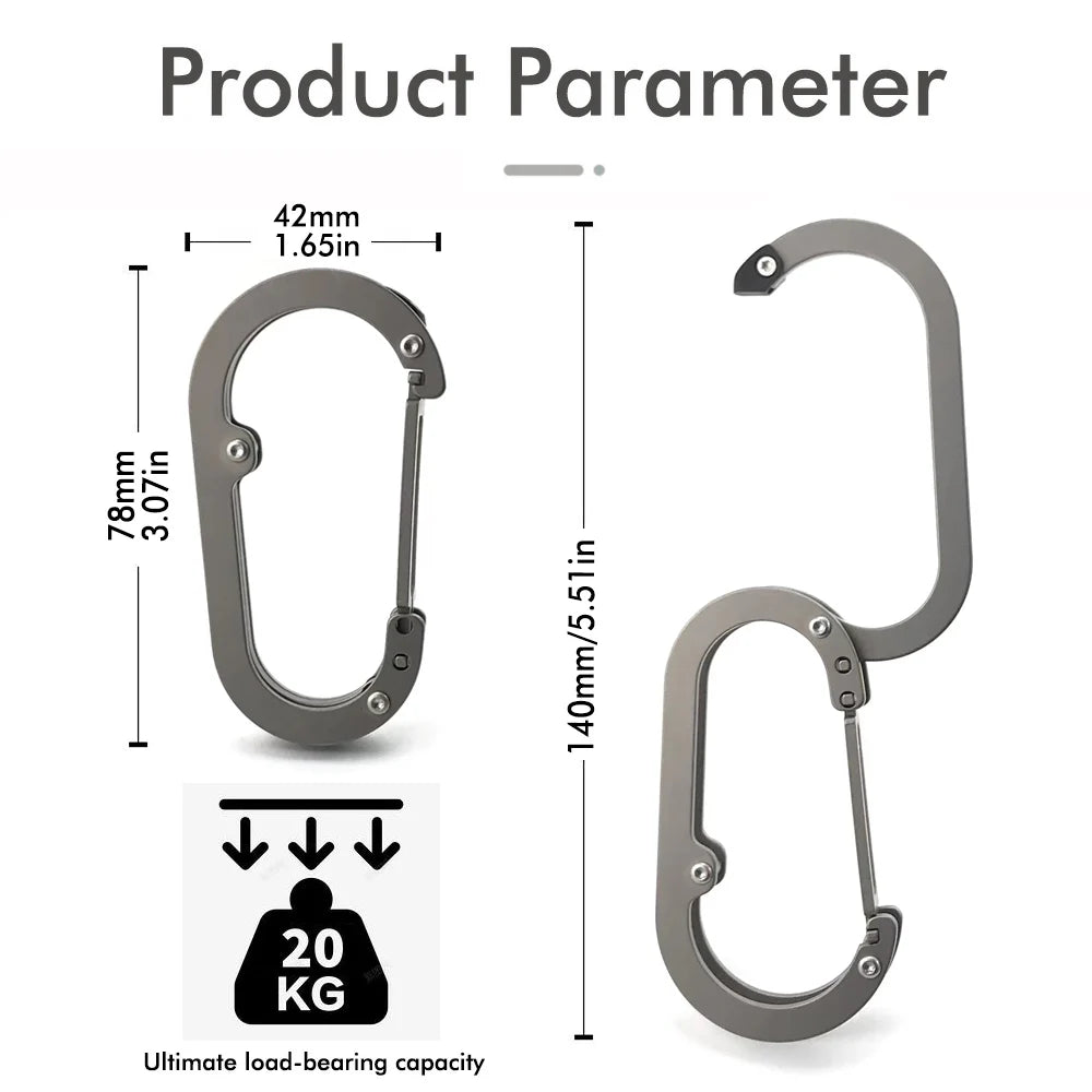 Titanium Alloy Carabiner – Heavy-Duty Backpack Hook