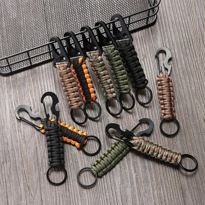 Paracord Survival Keychain Bracelet for Outdoor Emergencies
