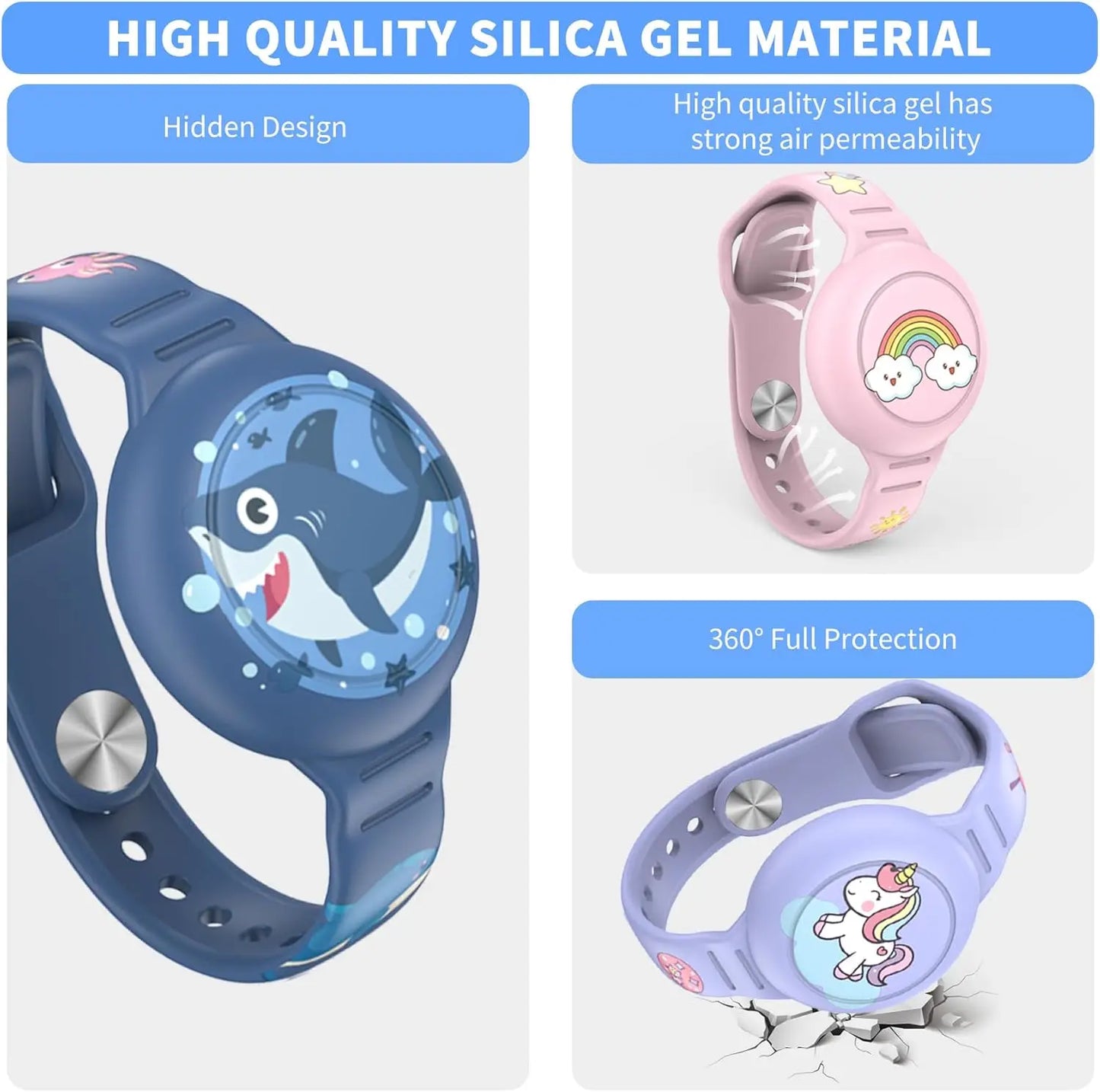AirTag Bracelet for Kids – Cute Waterproof Wristband