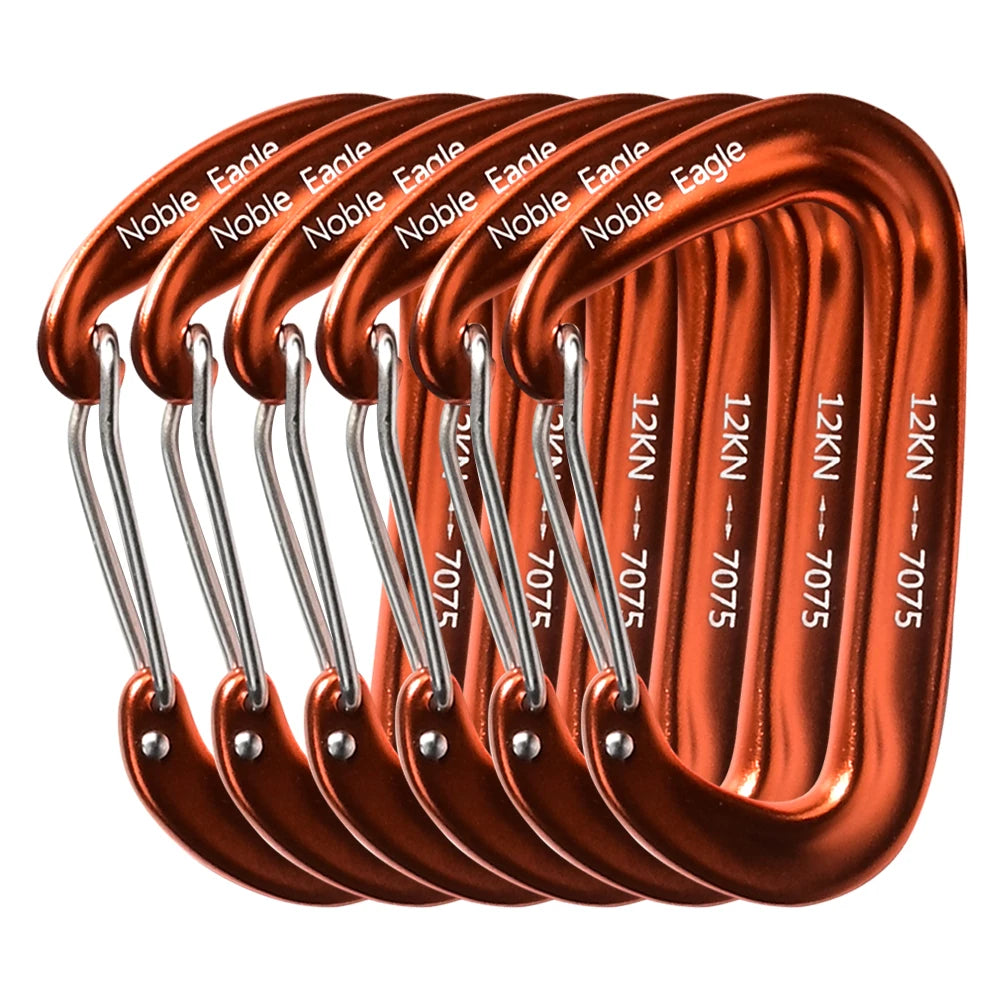 12kN Aluminum Carabiner Clip Set Durable Outdoor Hook