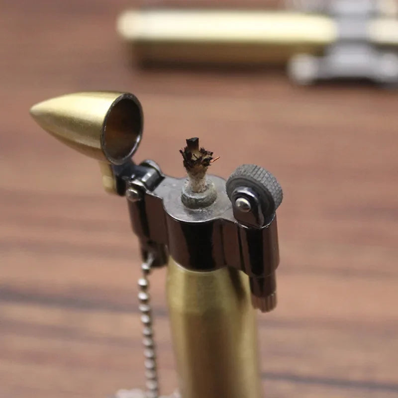 Retro Kerosene Lighter Keychain – Windproof & Durable