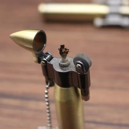 Retro Kerosene Lighter Keychain – Windproof & Durable