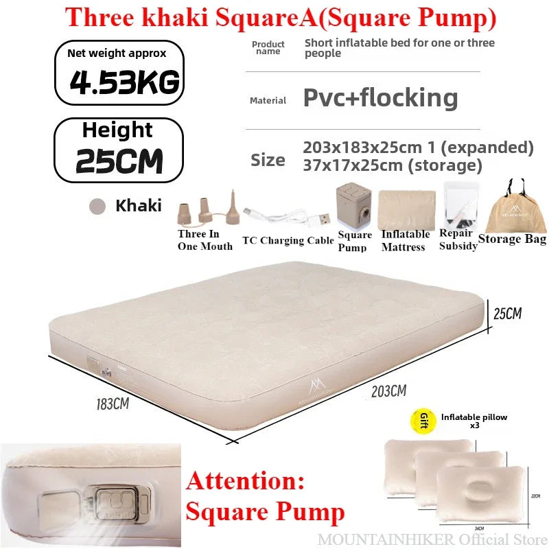 Inflatable Camping Mattress with Built-in Pump Comfort