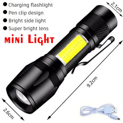 2000LM USB Rechargeable Tactical Flashlight for Camping