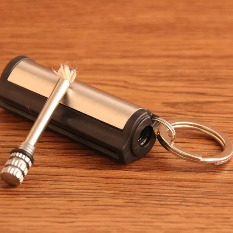 Portable Camping Match Keychain – Metal Fuel Lighter Tool