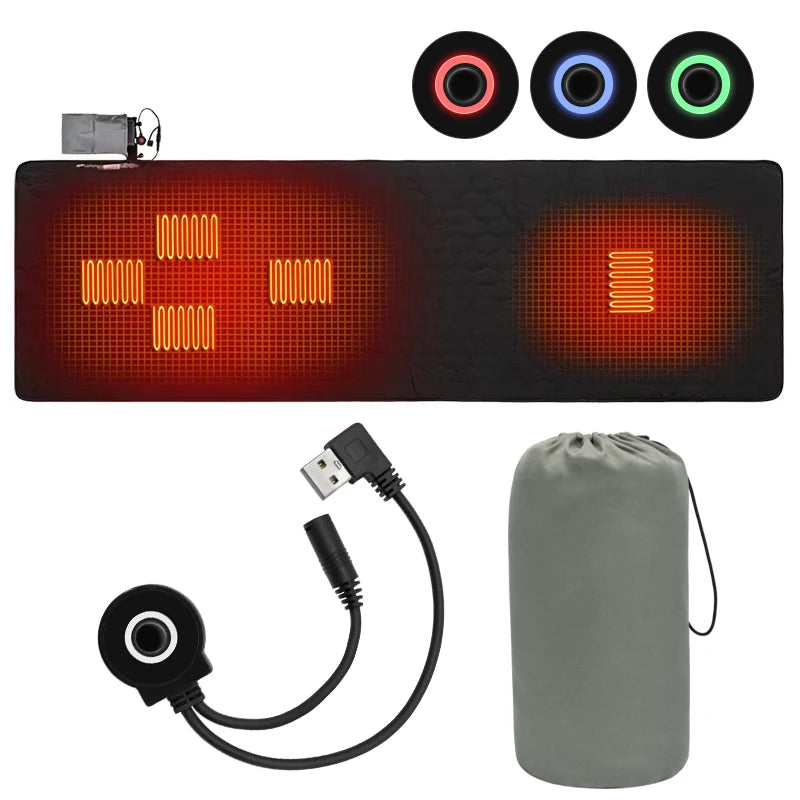 Heated Camping Sleeping Pad – USB Warm Outdoor Mat