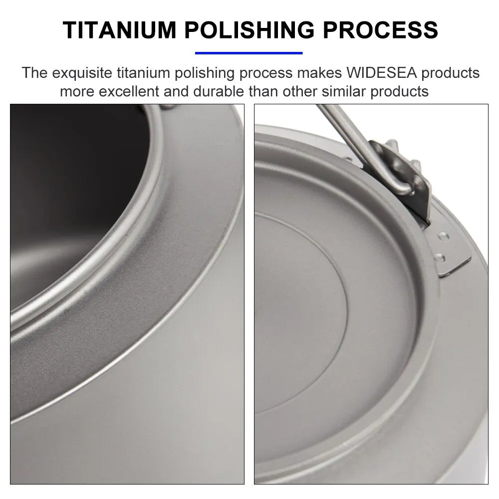 Widesea Titanium Camping Kettle for Lightweight Outdoor Cooking