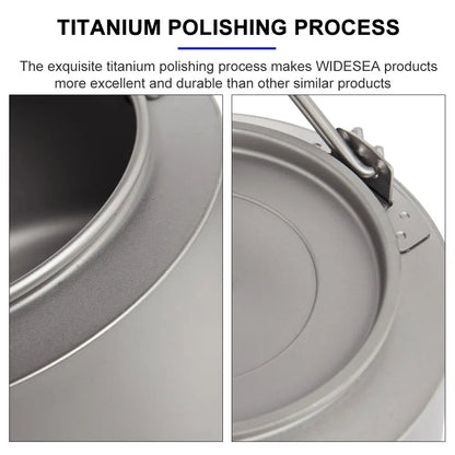 Widesea Titanium Camping Kettle for Lightweight Outdoor Cooking