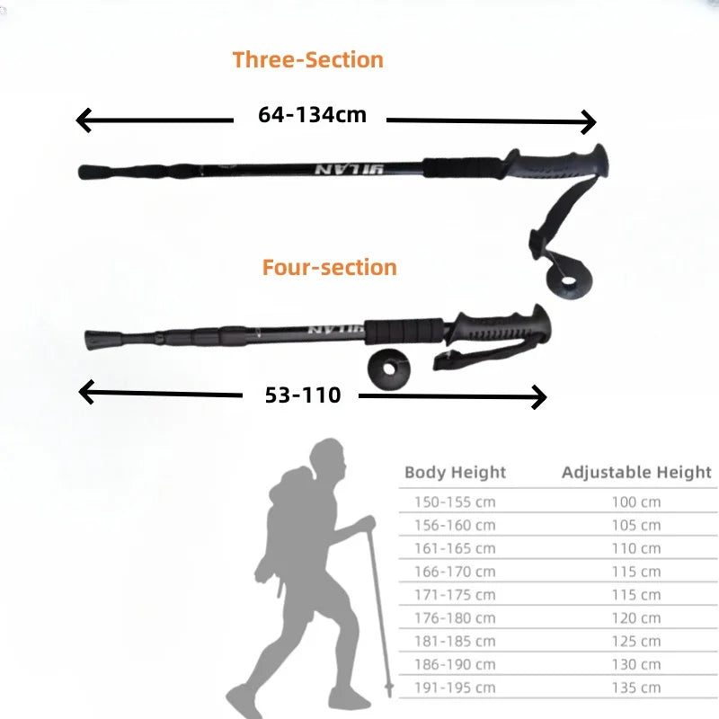 Collapsible Hiking Trekking Poles for Stable Walking