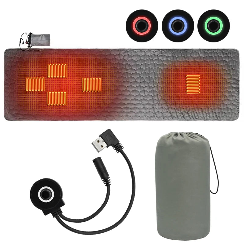 Heated Camping Sleeping Pad – USB Warm Outdoor Mat