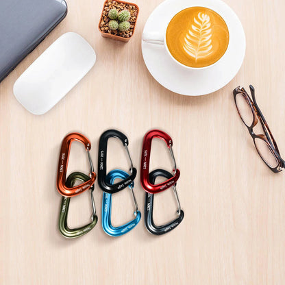 12kN Aluminum Carabiner Clip Set Durable Outdoor Hook