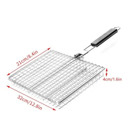 Portable Folding Grill Basket for Fish & Vegetables