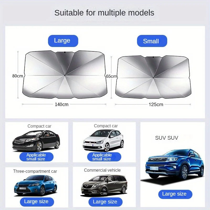 Car Sunshade – Retractable Windshield Heat Protection