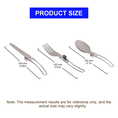 Portable Foldable Stainless Steel Cutlery Set for Camping