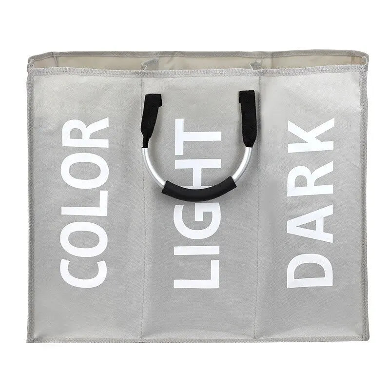 Foldable Laundry Basket 3 Compartments Easy Sorting
