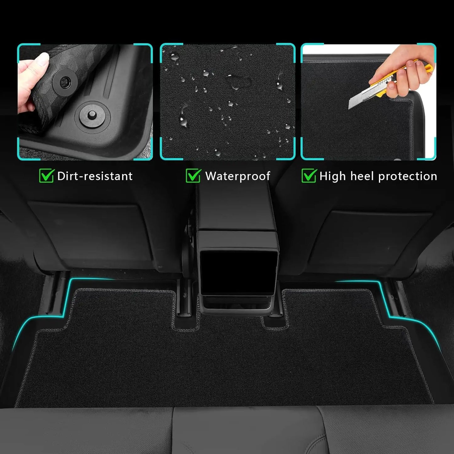 Tesla Model Y 2025 Floor Mats – Full Protection TPE Set