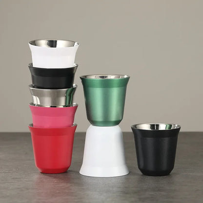 Mini Stainless Steel Coffee Cups – Portable & Heat-Insulating