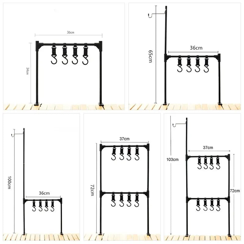 Camping Tableware Hanging Rack Space-Saving Organizer