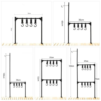 Camping Tableware Hanging Rack Space-Saving Organizer