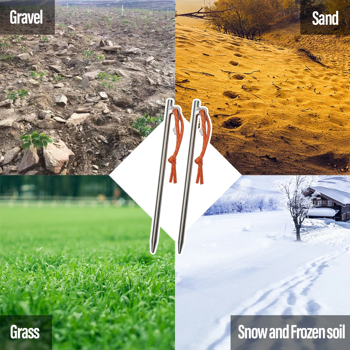 Titanium Tent Stakes for Strong Windproof Camping