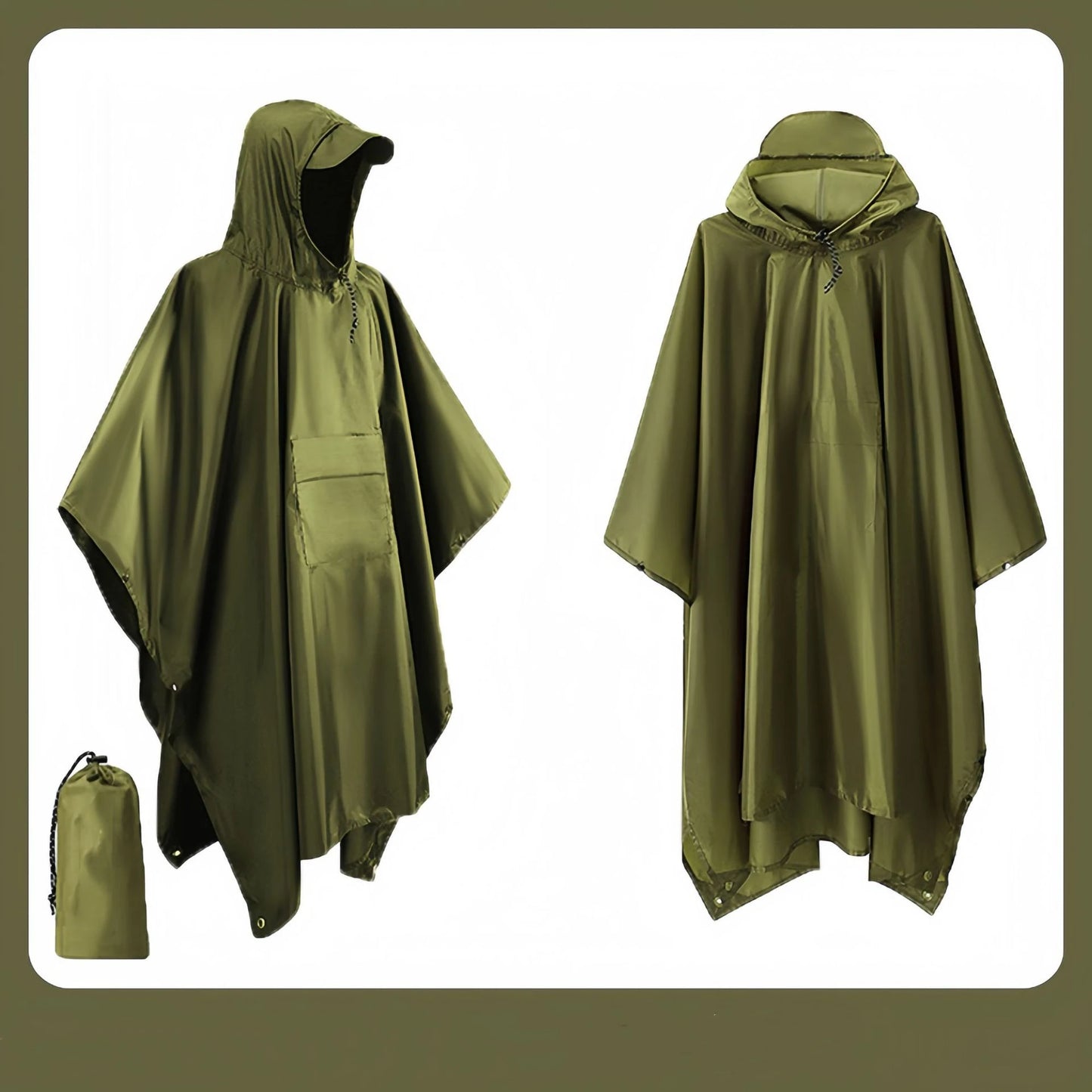 3-in-1 Waterproof Rain Poncho for Hiking & Travel