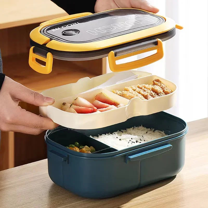 2 Layer Bento Lunch Box Leakproof with Utensils