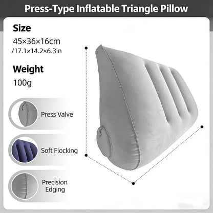 Triangular Inflatable Travel Pillow for Neck & Lumbar Support