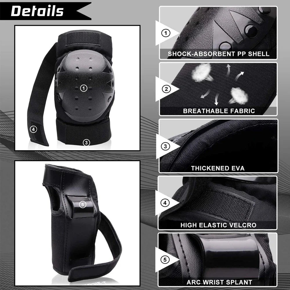 Sports Protective Gear Set – Knee, Elbow & Wrist Pads