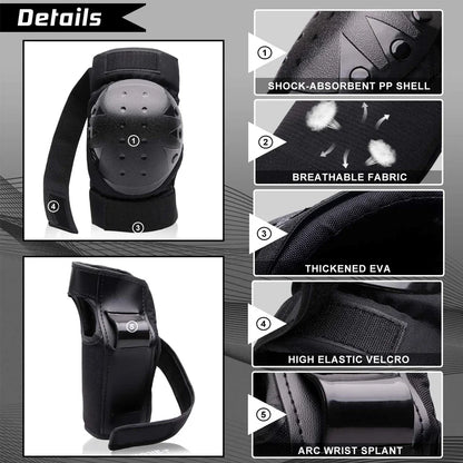 Sports Protective Gear Set – Knee, Elbow & Wrist Pads