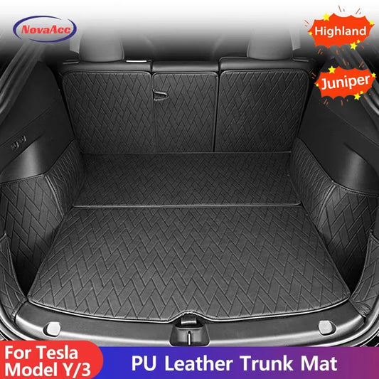 Leather Trunk Mat – Waterproof Non-Slip Tesla Model Y Liner