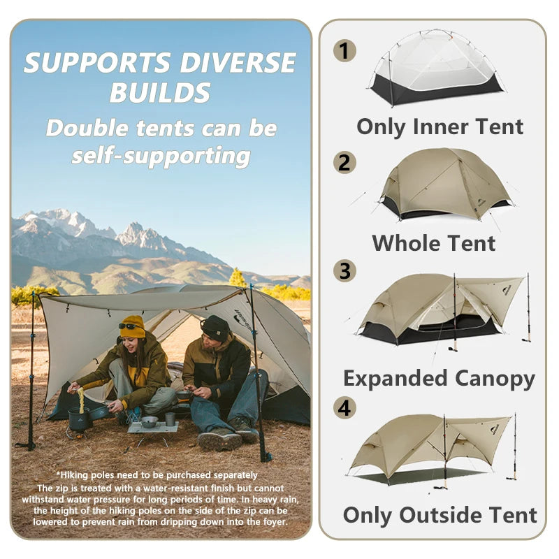 Ultralight Backpacking Tent 2 Person Waterproof Hiking